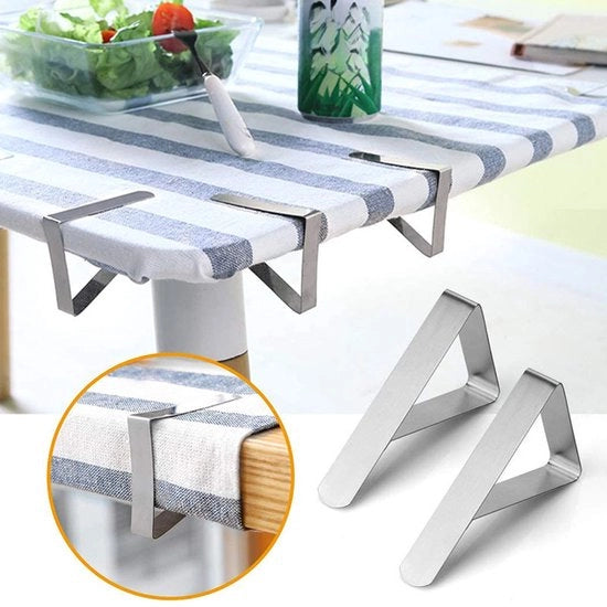 50 tenaglie in acciaio inossidabile, adatte per uso domestico, ristoranti, picnic, feste, tavolate - compatibili con tavolate di spessore fino a 1,8 pollici, zinco