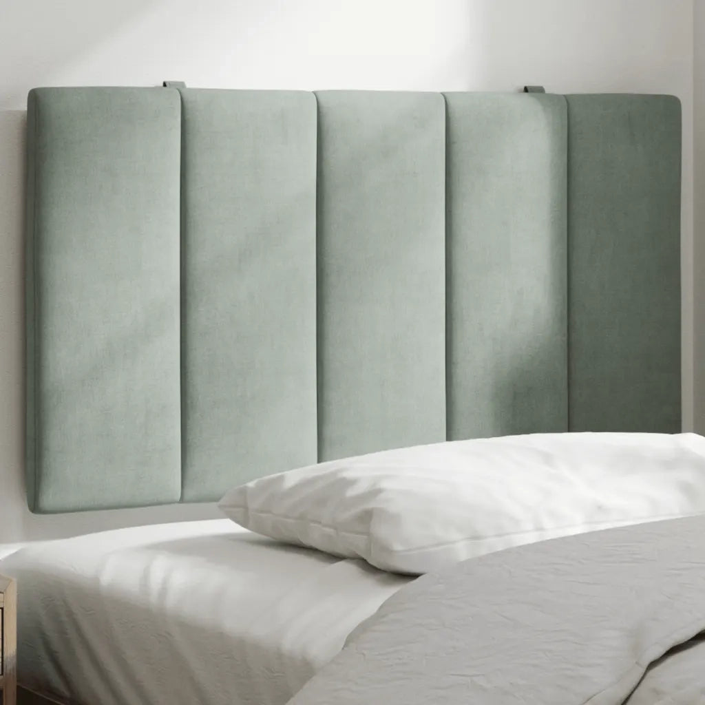 Cuscino Testiera Hanko Grigio Chiaro 90 cm in Velluto 374649
