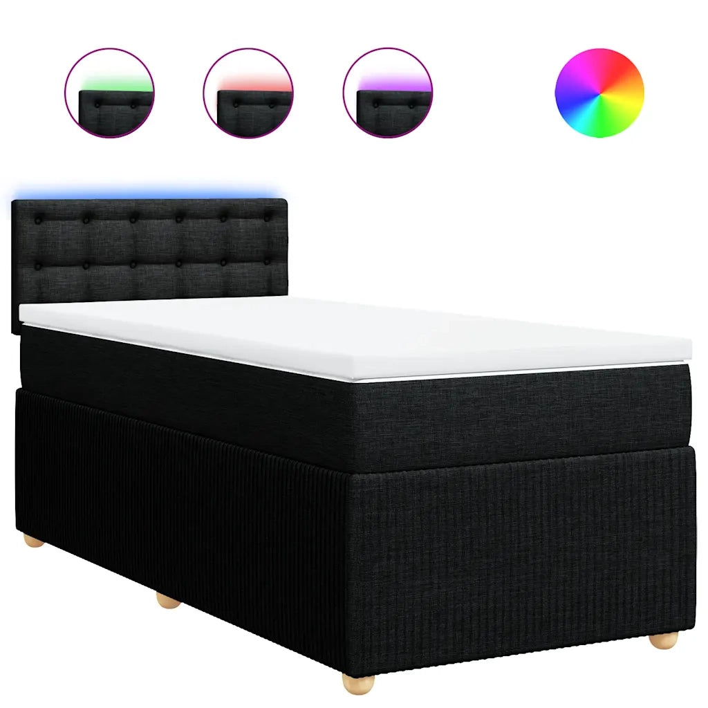 Giroletto a Molle con Materasso Nero 80x200 cm inTessuto 3289599