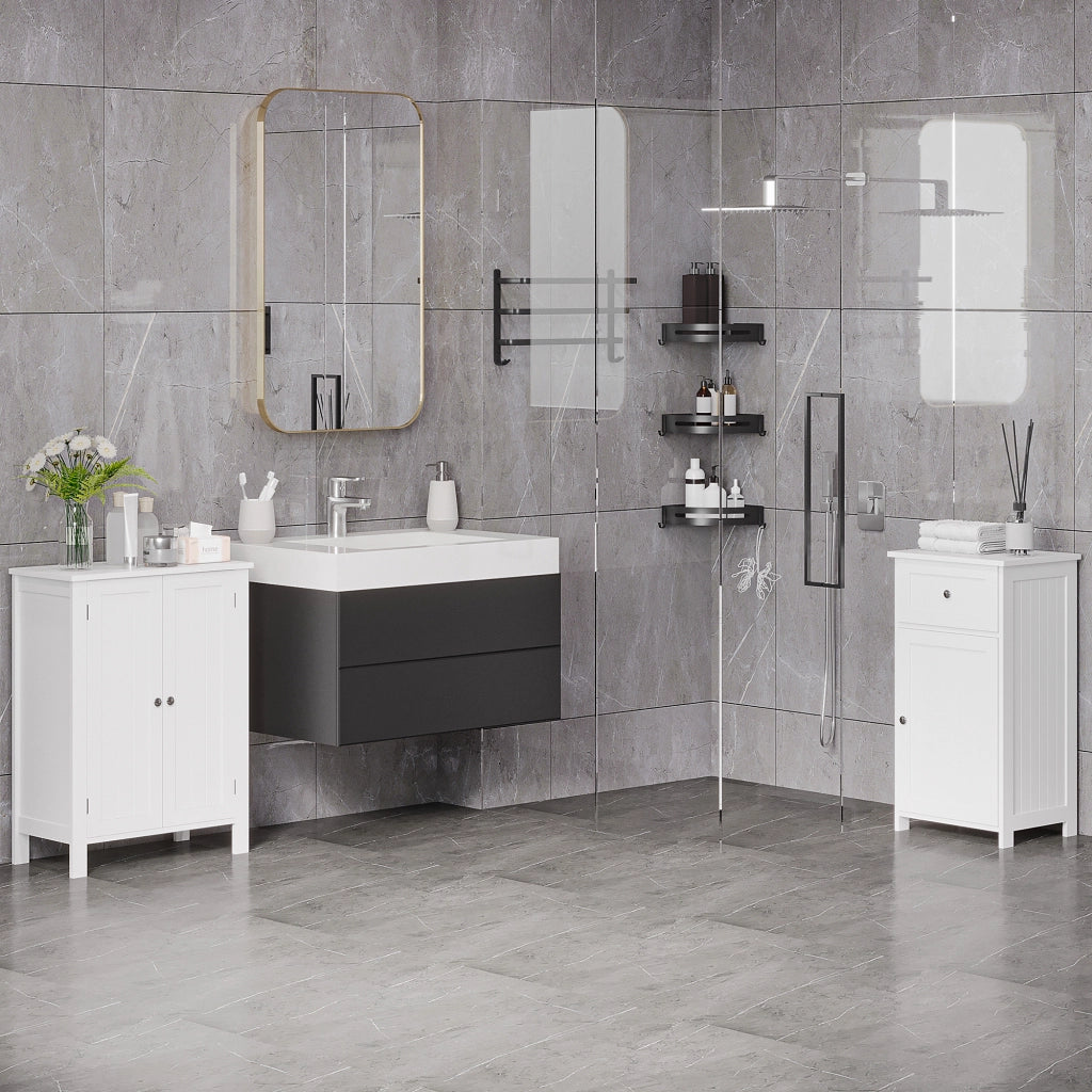 Mobiletto Bagno con 2 Cassetti ¨C zephmum ¨C Bianco 43x34x77 cm