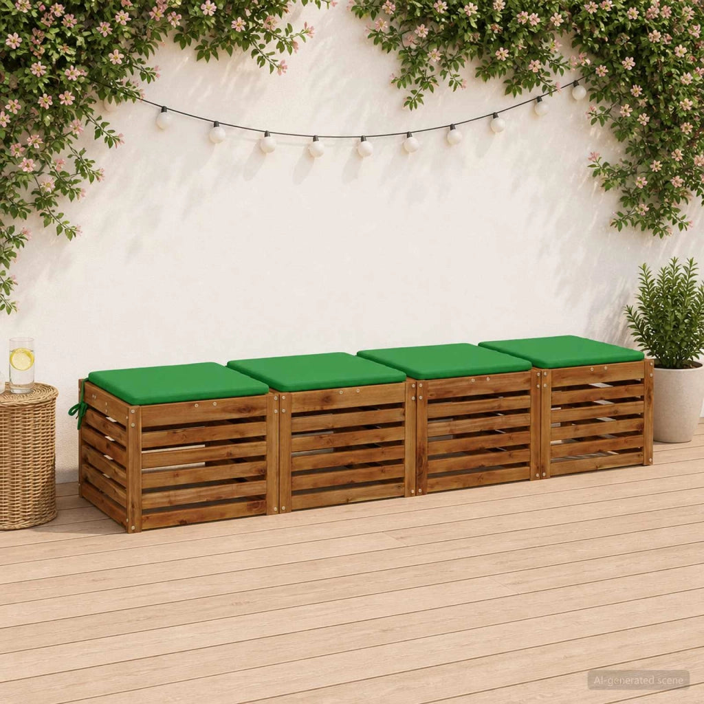 Cuscini per Sedia in 4 Pezzi SOEST 4 pz 100% Poliestere Verde 944344