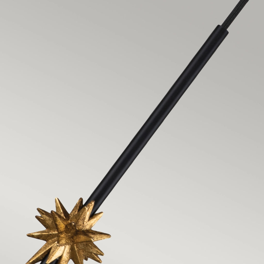 Lampada a sospensione Etoile Art Déco nera Ø13 Elstead
