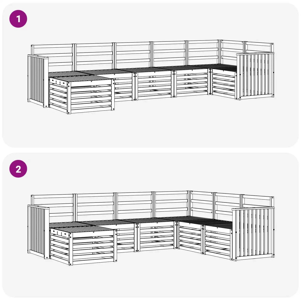 Set di divani da esterno 7 pcs Bianco 3392189