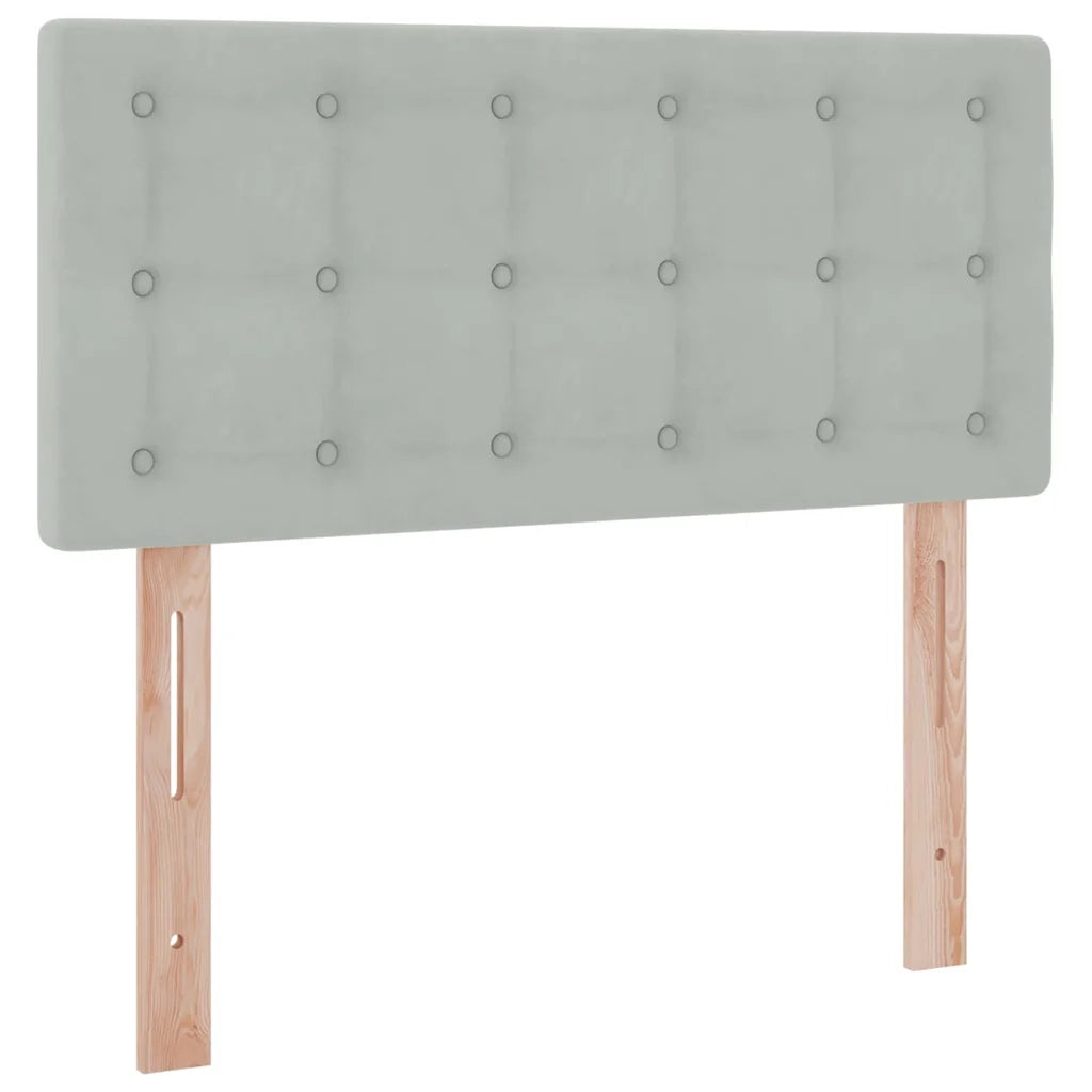 Letto con contenitore e LED Grigio chiaro 100 x 200 cm Velluto 3371493
