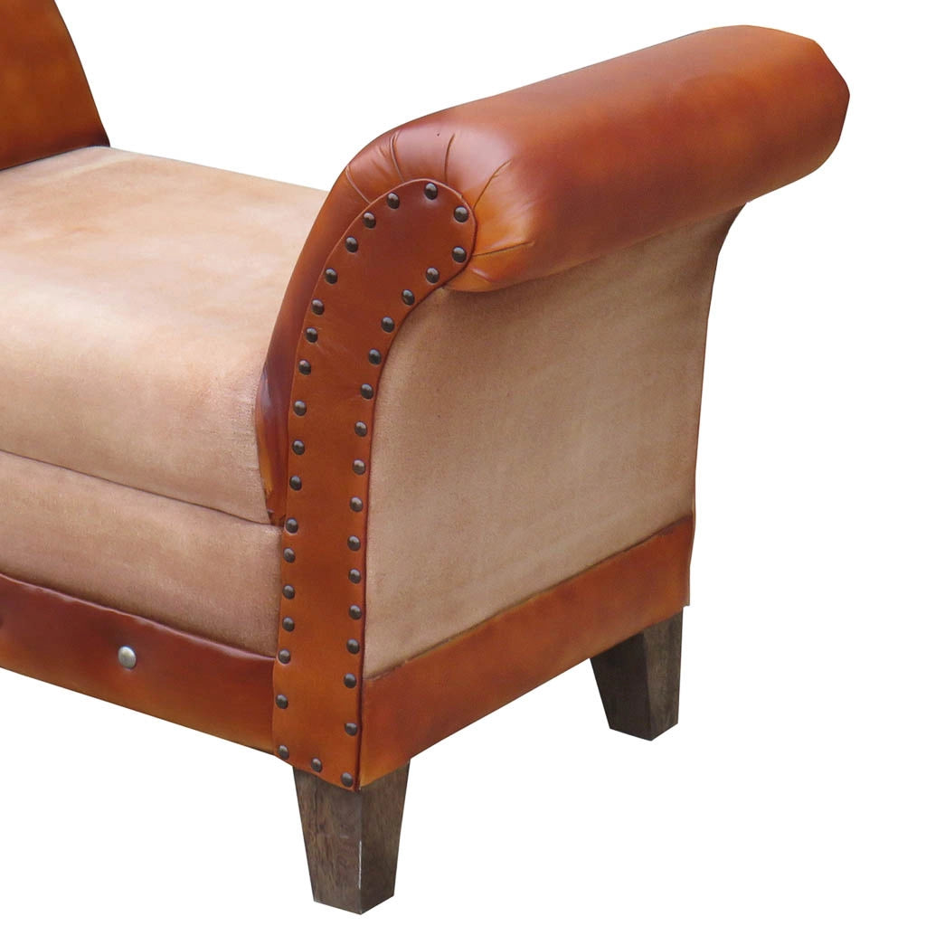 Divanetto imbottito marrone 88x49x62h