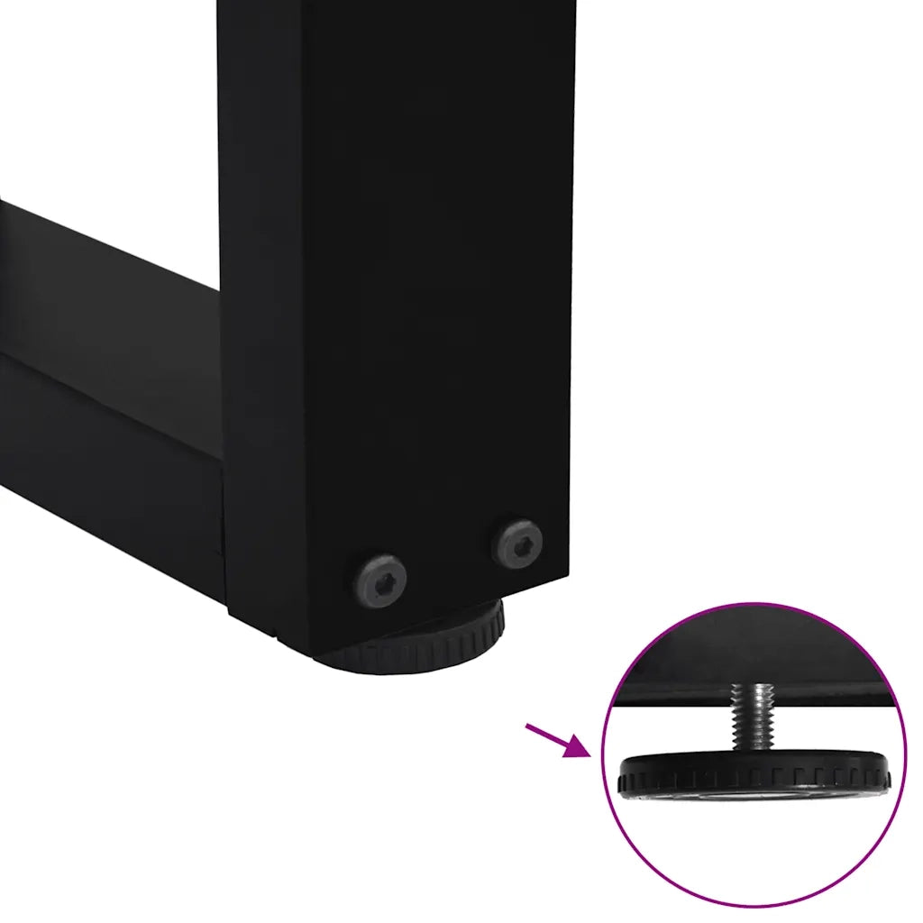 Gambe per tavolo da pranzo a forma di V 2 pz nere 80x(72-73,3) cm in acciaio 4012648