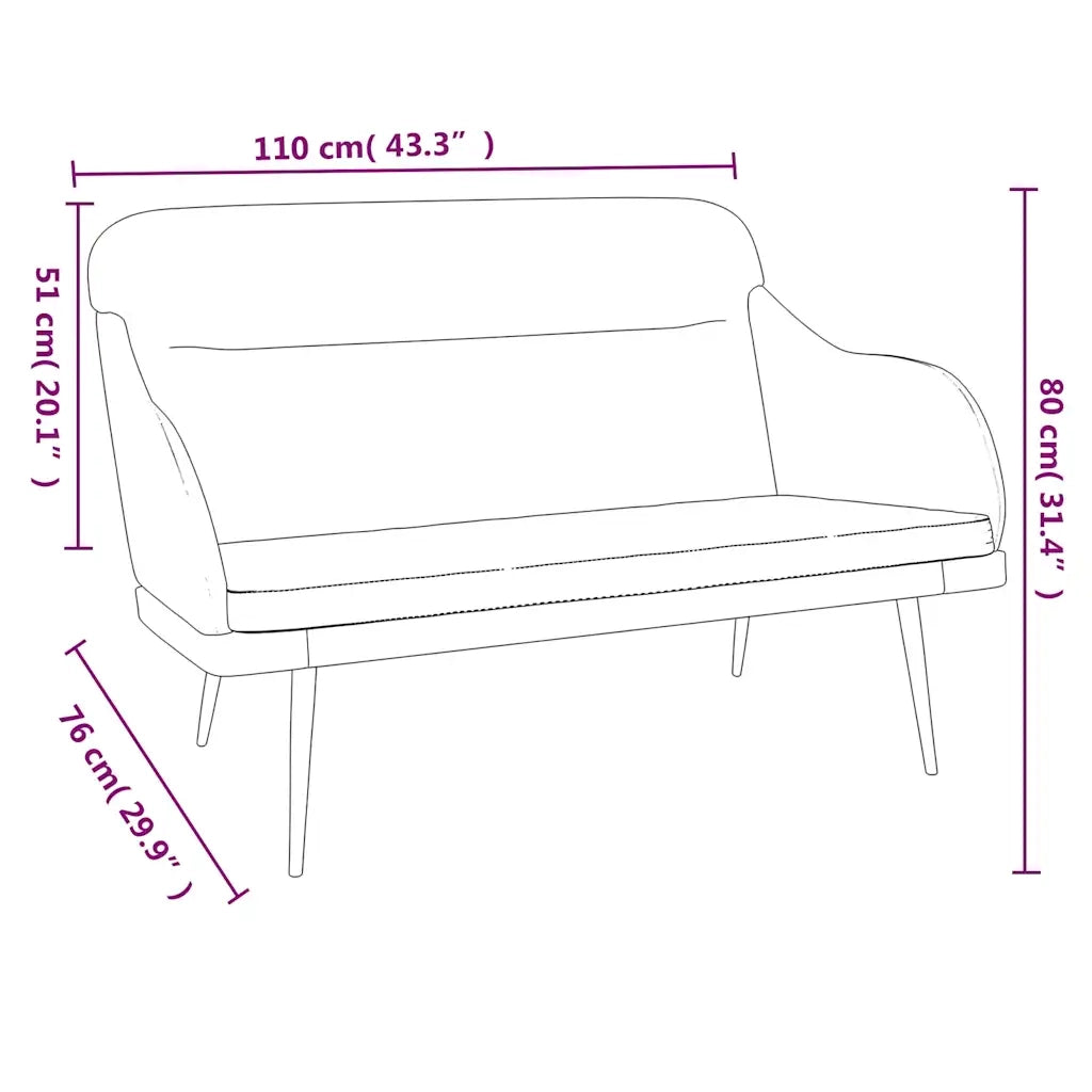 Panca Gialla 110x76x80 cm in Velluto 351450
