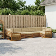 Set di divani da esterno con cuscino 7 pcs Naturale e Beige 3383811