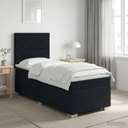 Letto box spring con materasso Nero 100 x 200 cm Tessuto 3453348