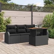 Set Divano da Giardino con cuscino 5 pcs Nero 3349519