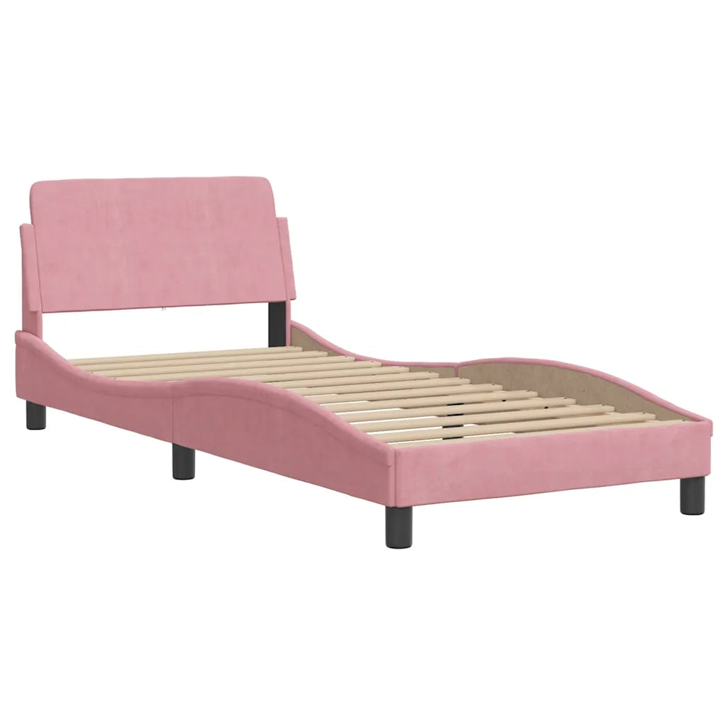 Giroletto con Testiera Dover Rosa 90x200 cm Velluto 373117