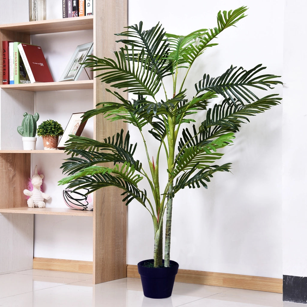 Palma Artificiale 150 cm con Vaso e Muschio per Decorazione Interna ¨C Minimal ¨C Verde ?18x150 cm