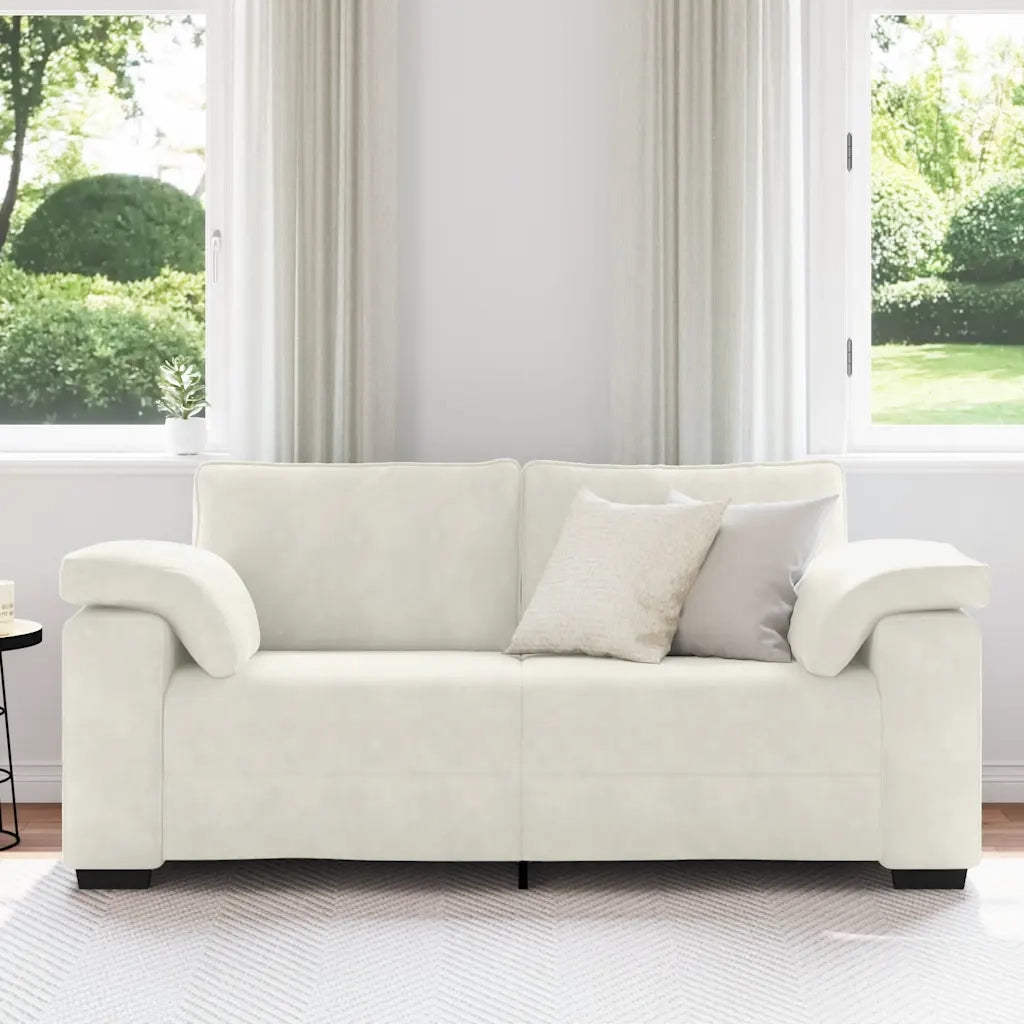 Divano Divanetto Crema 180x77x82 cm in Velluto 4105275