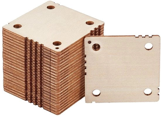 Cartucce per telaio 24 pezzi - Cartucce in legno 4 fori - 46x46mm - Leggere - Durature - Imbottite a mandorla - Cartucce per telaio