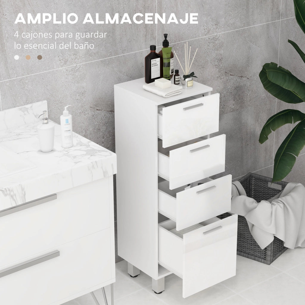 Mobile da bagno con cassetti ¨C Minimal ¨C Bianco 30x30x93