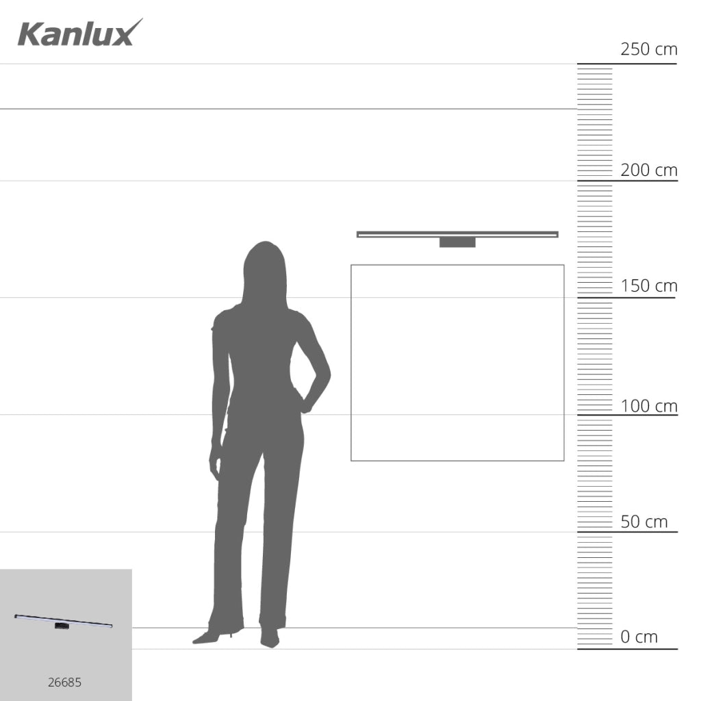 Applique bagno ASTEN 90cm nera LED 15W IP44 Kanlux