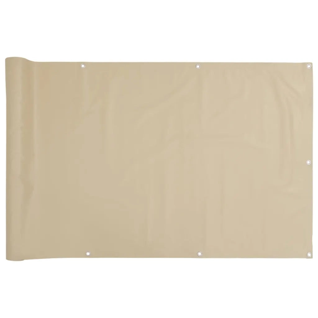 Paravento da Balcone Beige 90x500 cm in Tessuto Oxford 134942
