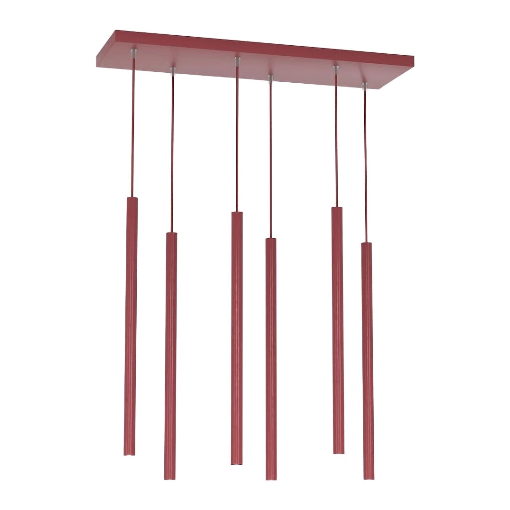 Lampada sospesa SELTER bordeaux metallo 6xG9 Emibig