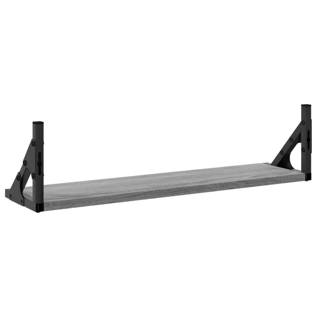 2 pz Mensole da Parete | Scaffali a Parete | Ripiano a parete Grigio Sonoma 60x15x15,5 cm