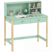 Scrivania per bambini con cassetti e scaffali ¨C zephmum ¨C Verde 90x52x105 cm