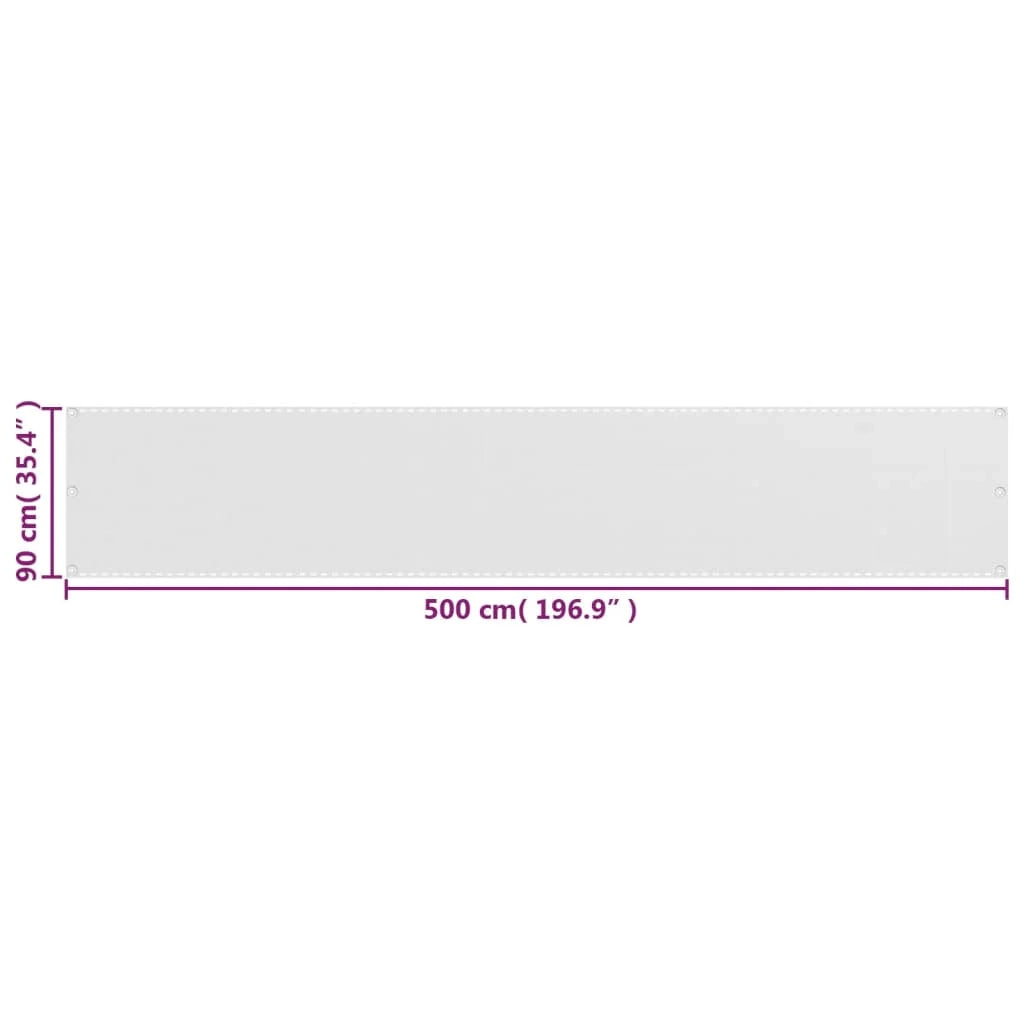 Schermo per balcone 90 x 500 cm bianco HDPE 02_0010059