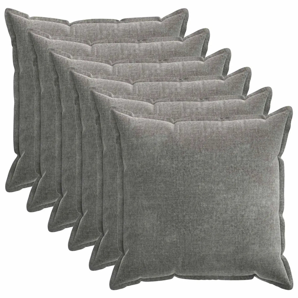 Federa 6 pz HOUTEN Grigio Scuro 65 x 65 cm Tessuto Chenille 921066