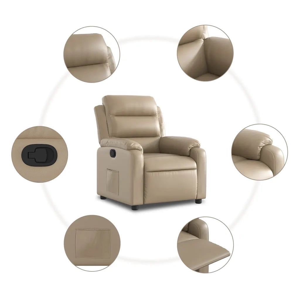 Poltrona Reclinabile Cappuccino in Similpelle 373492