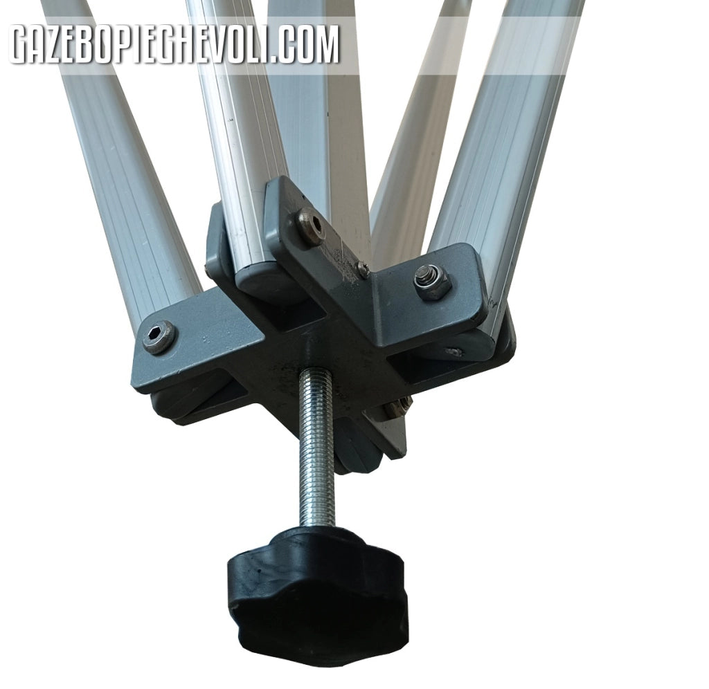 Gazebo 3x3 m rosso certificato IGNIFUGO pieghevole alluminio piantone esagonale 45mm portatile estendibile richiudibile estensibile acciaio con laterali per fiere eventi stand chiosco tenda tendone mercato mercatino