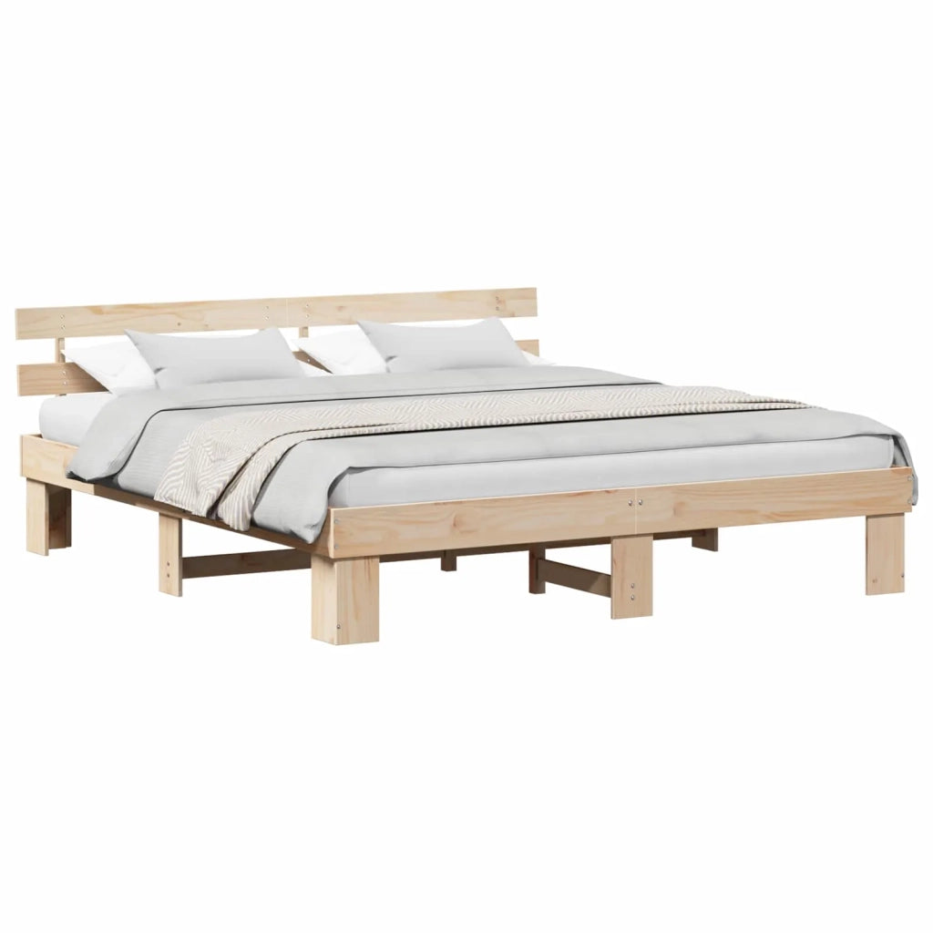 Letto matrimoniale | Letto per adulti | Struttura del letto Naturale 200 x 200 cm Pino massello