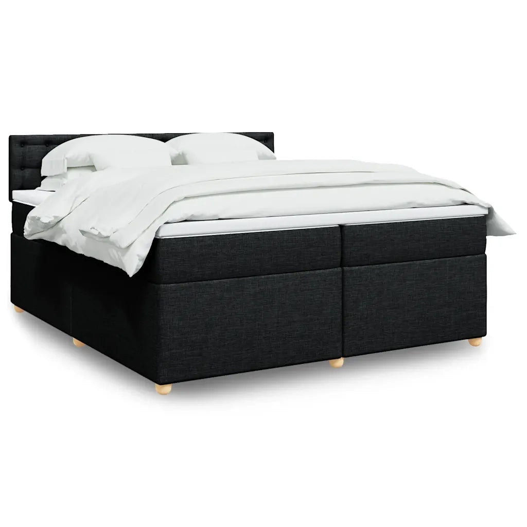 Giroletto a Molle con Materasso Nero 200x200 cm in Tessuto 3286803