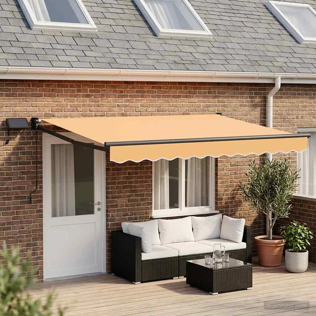 Tenda retrattile manuale con LED Sabbia 3426211