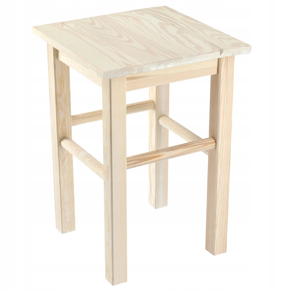 Sgabello da cucina in legno KADAX, 44 cm, robusto, bianco