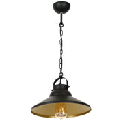 Lampada sospensione industriale nera oro catena E27 Luminex