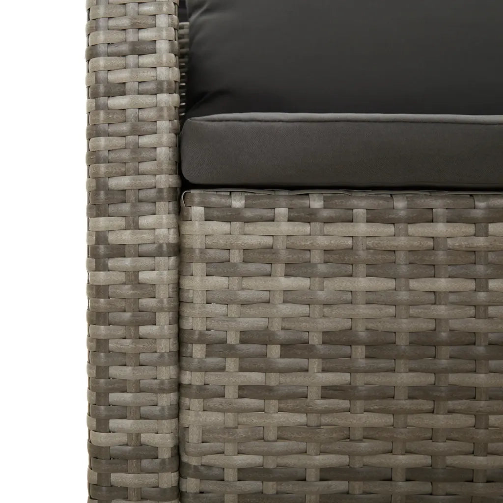 Set Divani da Giardino 6 pz con Cuscini in Polyrattan Grigio 3187295