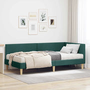 Struttura Letto Angolare con Materasso 2 pcs Verde Tessuto 3393753