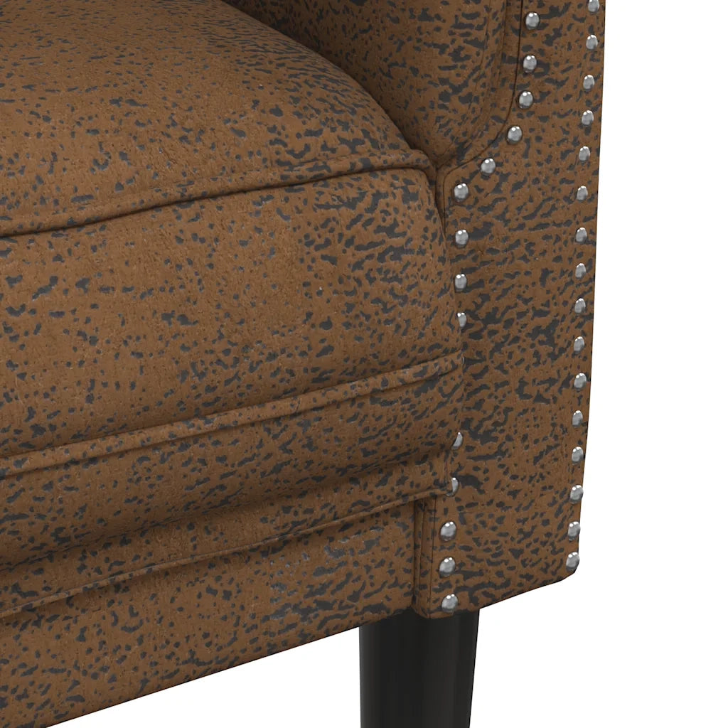 Divano a 2 Posti-Sofa 2 Posti Marrone in Similpelle Scamosciata 464693