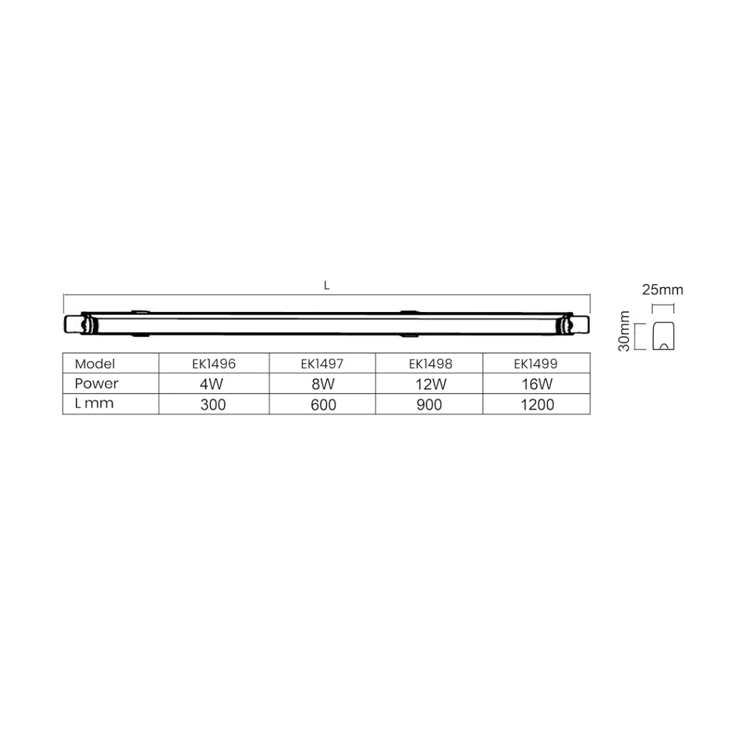 Lampada sottopensile 90cm bianca LED 12W 4000K Vito