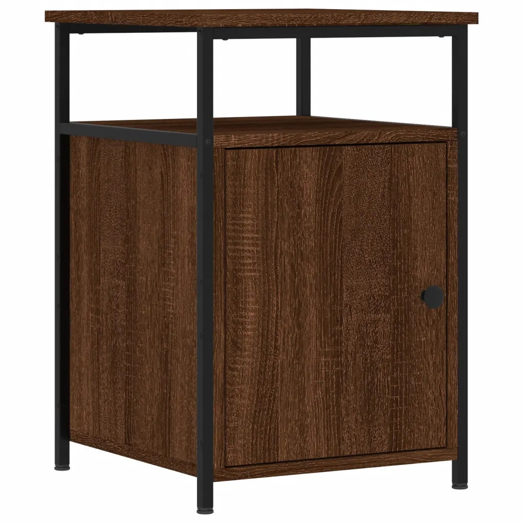 Comodini Rovere Marrone 2 pz-Set di 2 Tavolino da notte 40x42x60 cm Legno Multistrato 234939
