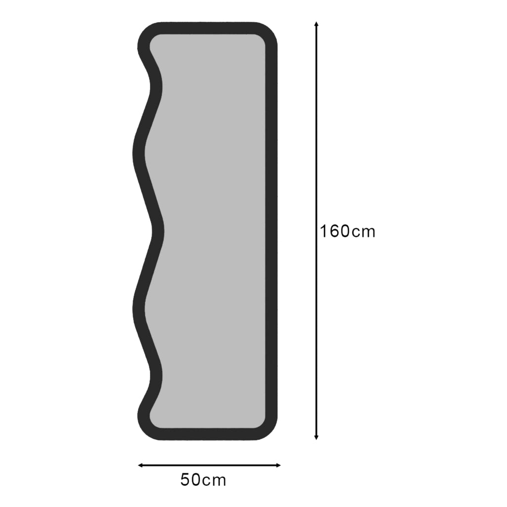 Bissonen\, Specchio Forma Rettangolare, 50x160h cm Nero