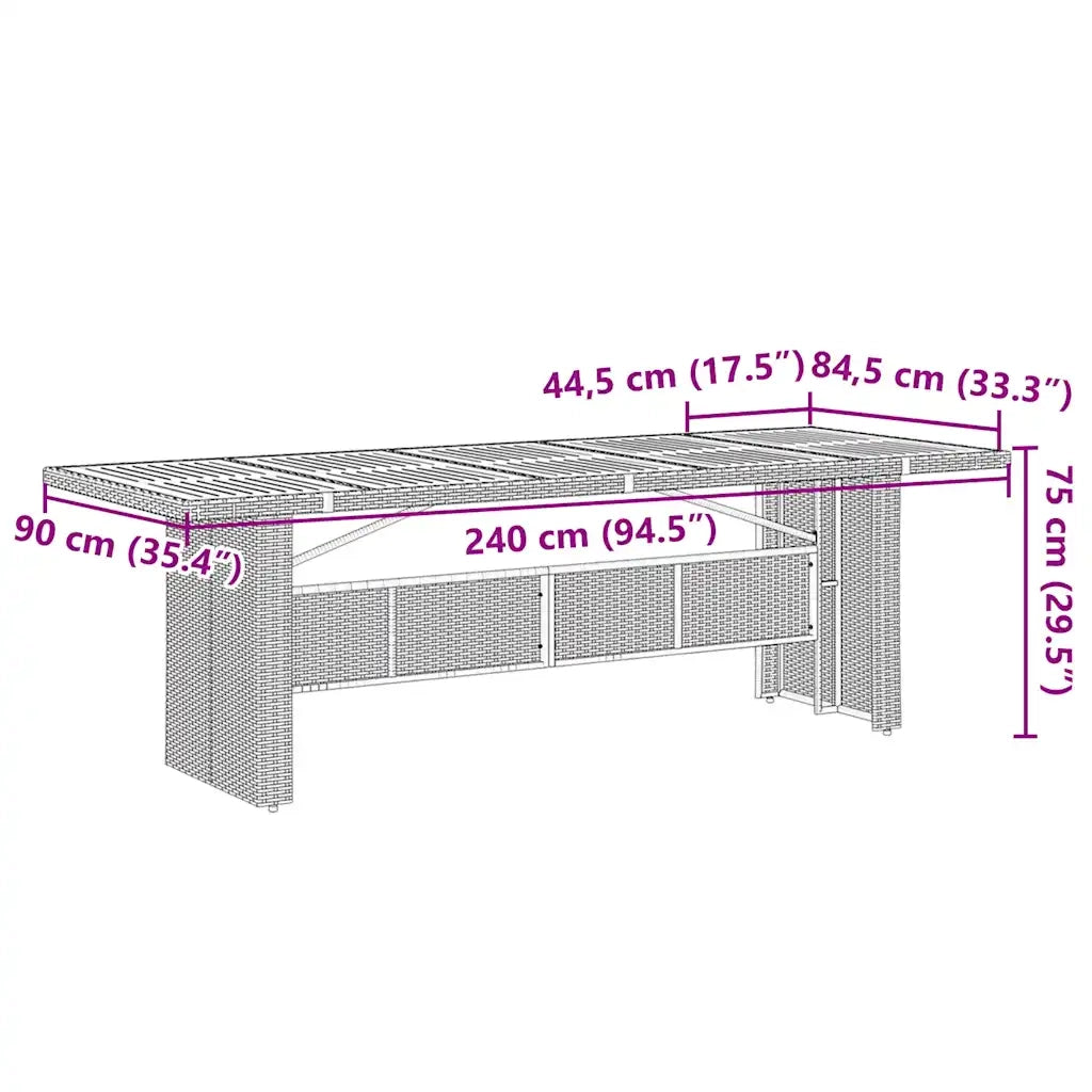 Set Bistrò da Giardino 9 pz con Cuscini in Polyrattan Grigio 3277293