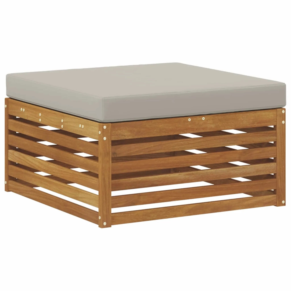 Set di divani da esterno 7 pcs Naturale e Grigio Chiaro 3383609
