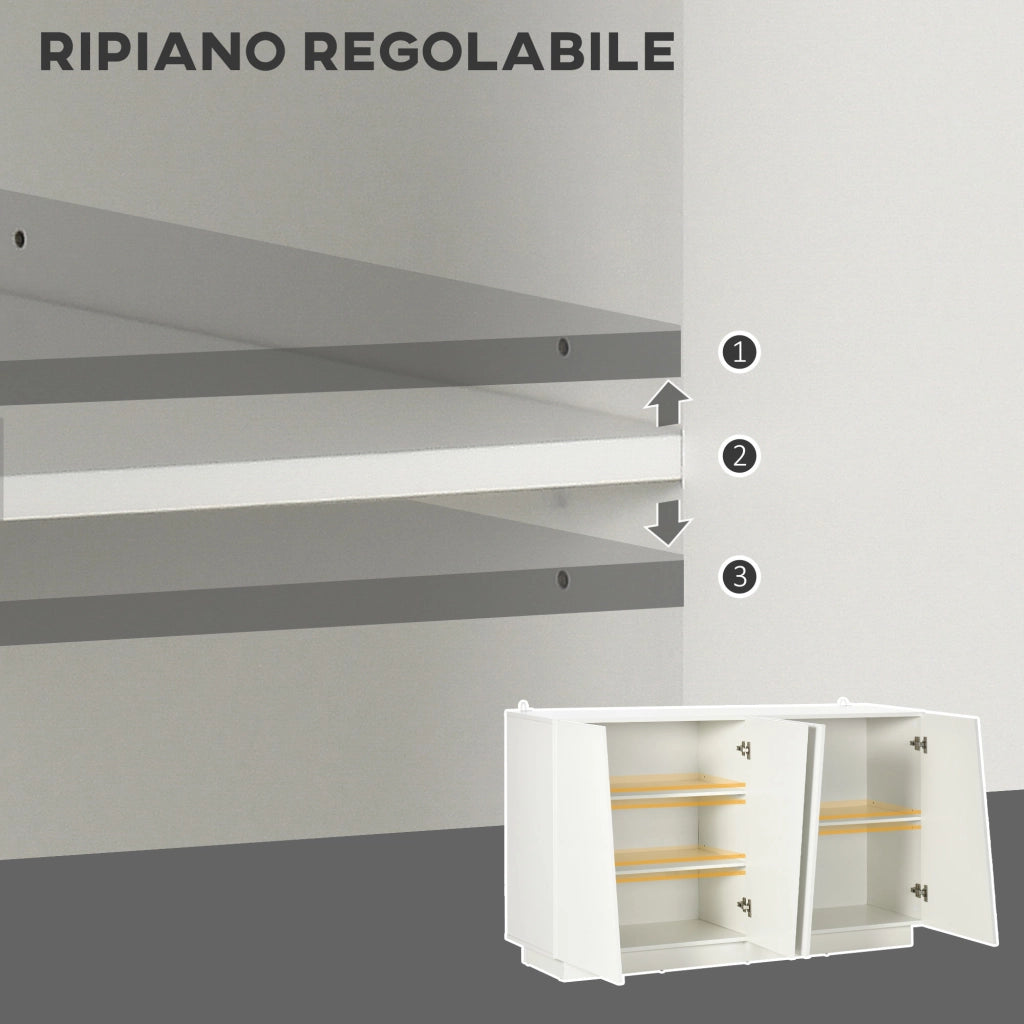 Mobiletto Multiuso 5 Livelli ¨C Zephmum ¨C Bianco 150x40x88 cm