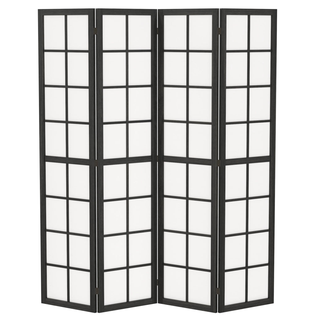 Paravento Divisorio 4 Pannelli ¨C Xylo ¨C Nero 160x170 cm