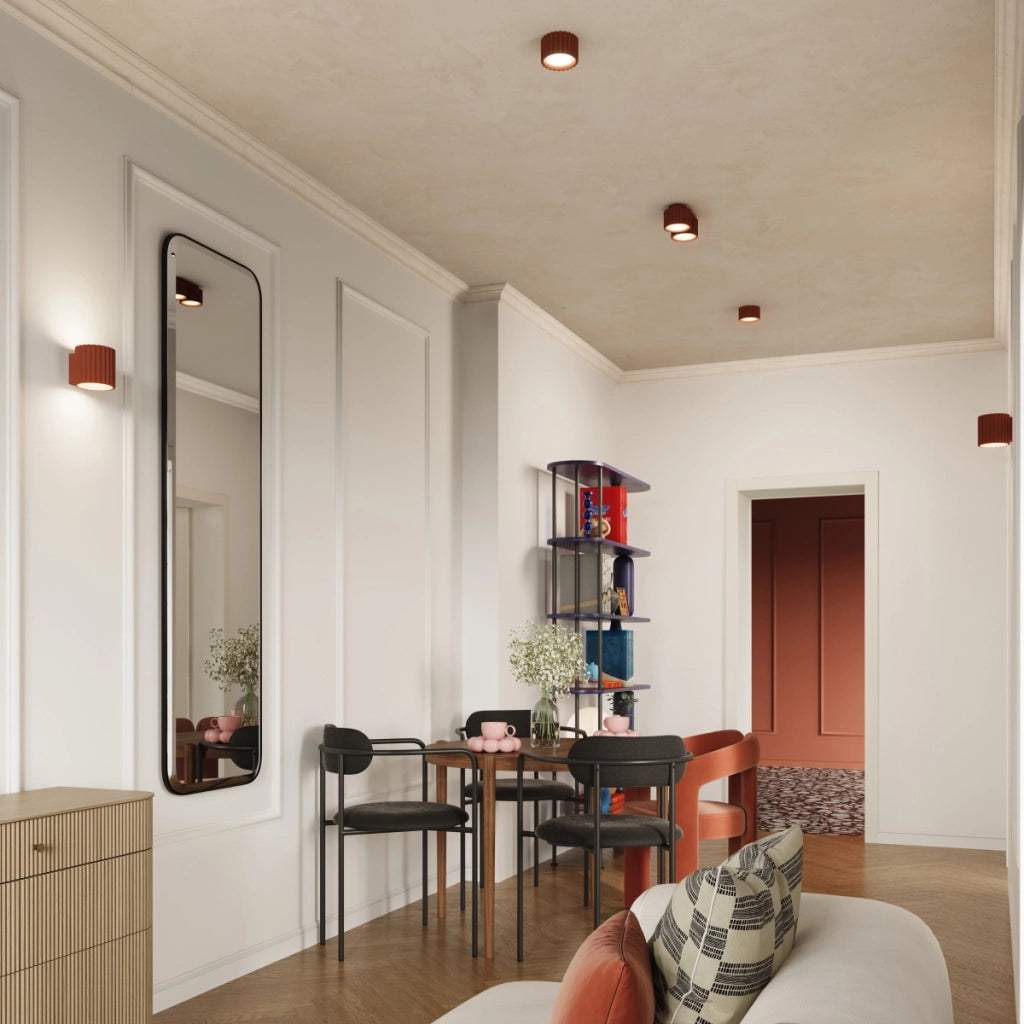 Lampada da soffitto AURA 2 rosso ocra Gx53