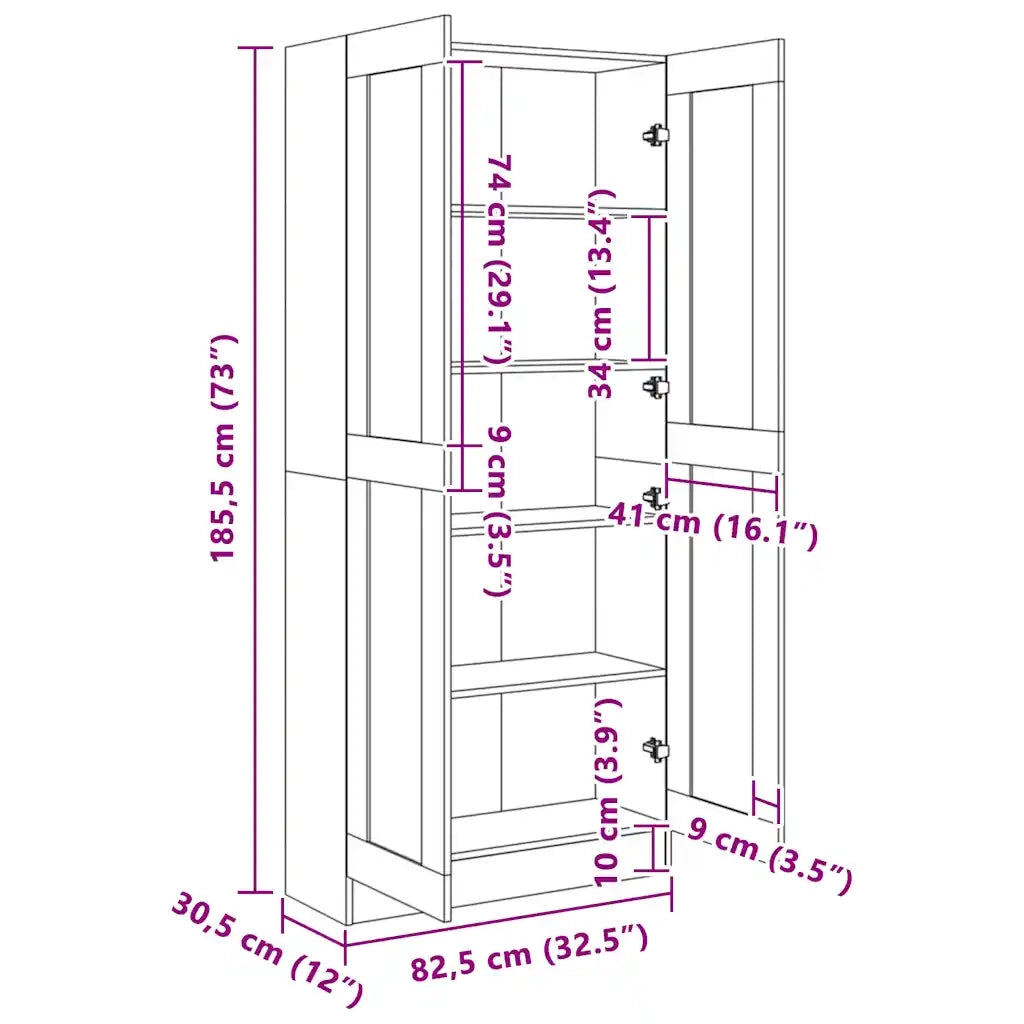 Libreria Grigio Cemento 82,5x30,5x185,5 cm in Legno Multistrato 802736