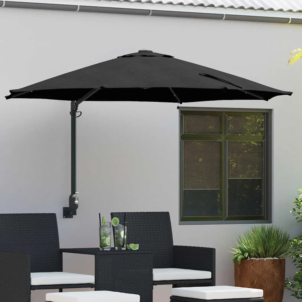 Ombrello da giardino Nero 248 x 248 x 148 cm 42003249