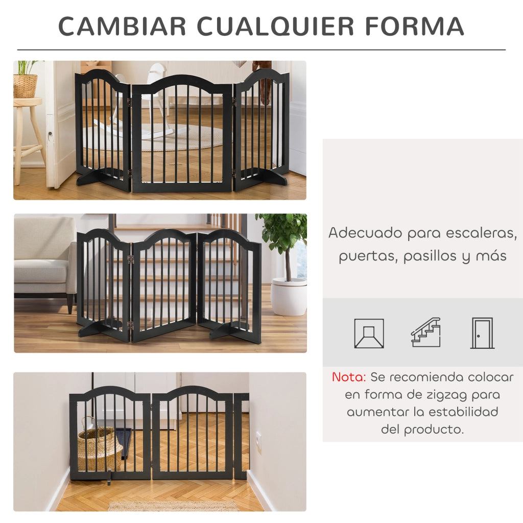 Barriera di Sicurezza Pieghevole per Cani ¨C Minimal ¨C Nero 154.5x29.5x61 cm