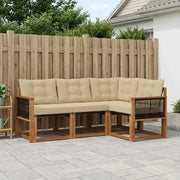 Set di divani da esterno con cuscino 4 pcs Naturale e Beige 3381921