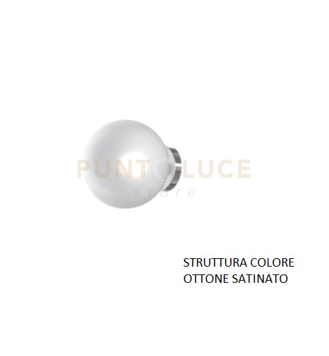 APPLIQUE OTTONE SAT. 1 LUCE VETRO BIANCO FOG 1184OS-A-BF