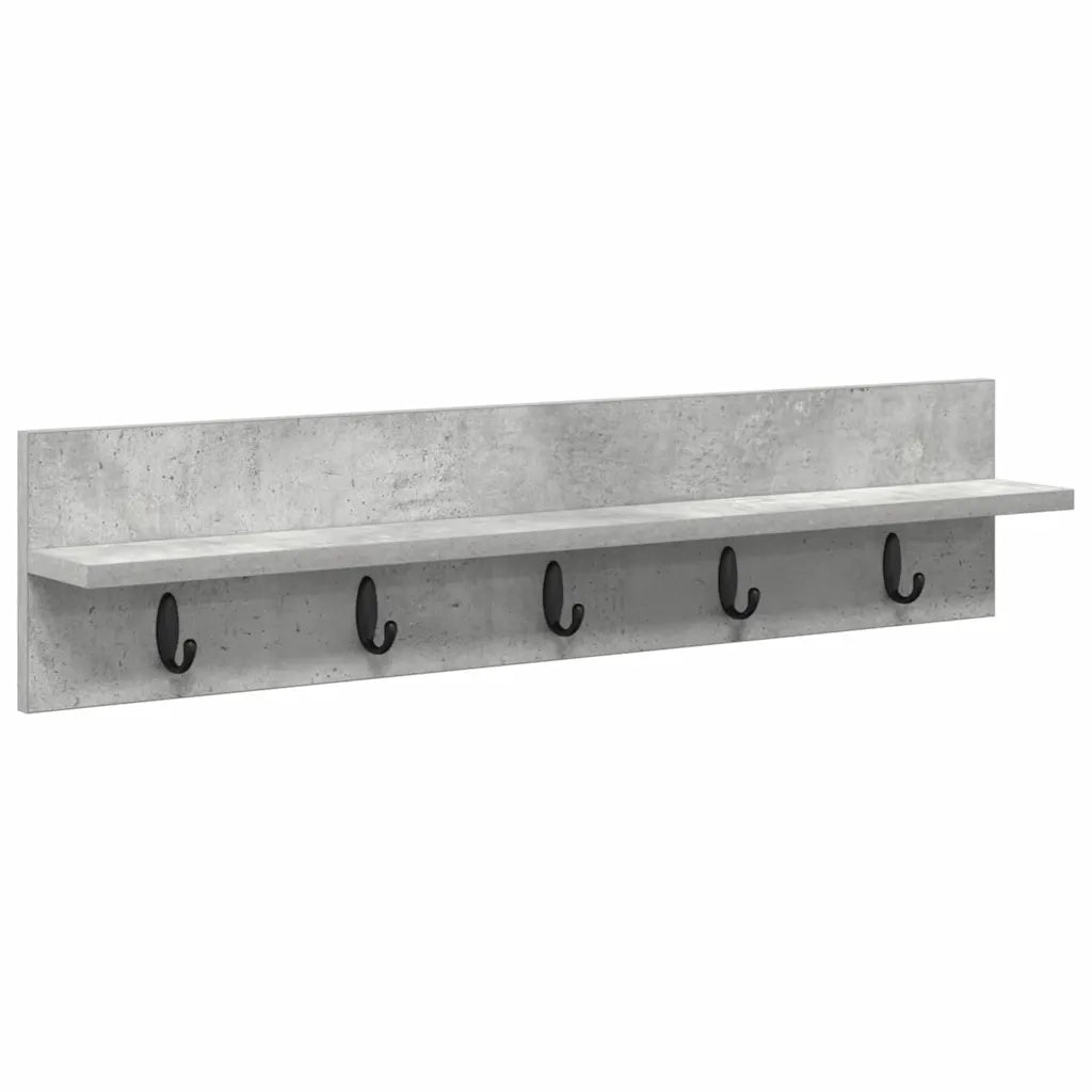 Appendiabiti a muro Grigio cemento 80 x 10,5 x 18 cm 874398